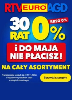 Pogląd gazetki "Sklep oferta - 30 rat 0%" ze sklepu RTV Euro AGD ważnej od 02.11.2025