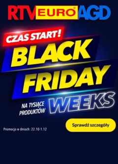 Pogląd gazetki "Black Friday Weeks" ze sklepu RTV Euro AGD ważnej od 22.10.2025