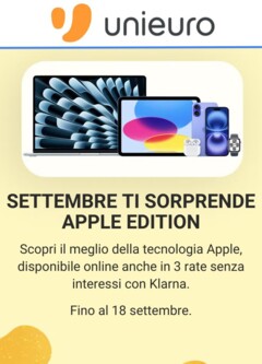 Anteprima del volantino Volantino Unieuro - Apple valido a partire dal 05.09.2025