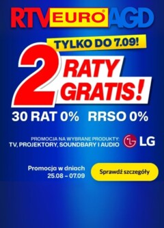 Pogląd gazetki "Sklep oferta - LG" ze sklepu RTV Euro AGD ważnej od 27.08.2025