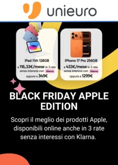 Anteprima del volantino Volantino Unieuro - Black Friday Apple valido a partire dal 12.11.2025