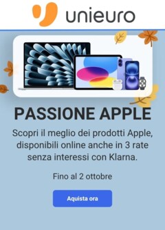 Anteprima dell'opuscolo Volantino - Apple dal negozio Unieuro valido da 30/09/2025
