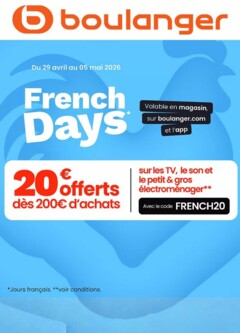Boulanger - Prévisualisation de Boulanger Catalogue des produits - French Days valide à partir de 29.04.2026