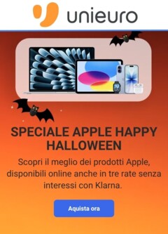 Anteprima dell'opuscolo Volantino - Apple Halloween dal negozio Unieuro valido da 30/10/2025