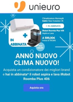 Anteprima del volantino Volantino Unieuro - Roomba Plus Abbinato valido a partire dal 29.12.2025