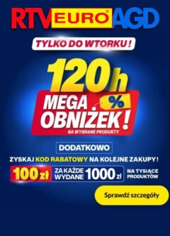 Pogląd gazetki "Sklep oferta - 120h Mega obniżek" ze sklepu RTV Euro AGD ważnej od 26.09.2025