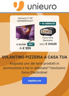Anteprima del volantino Volantino Unieuro - Pizzeria A Casa Tua valido a partire dal 13.10.2025