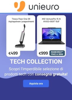 Anteprima del volantino Volantino Unieuro - Tech Collection valido a partire dal 15.12.2025