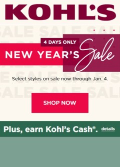 Preview of Kohl's weekly ads valid from 01.01.2026
