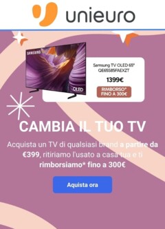 Anteprima dell'opuscolo Volantino - Cambia il tuo TV! dal negozio Unieuro valido da 15/12/2025