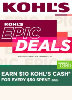 Preview of Kohl's weekly ads valid from 22.09.2025