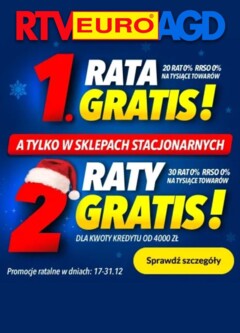 Pogląd gazetki "Sklep oferta - 2 raty gratis!" ze sklepu RTV Euro AGD ważnej od 23.12.2025