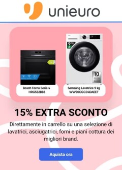 Anteprima del volantino Volantino Unieuro - Extra 15 Grandi Elettrodomestici valido a partire dal 10.04.2026