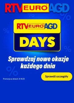 Pogląd gazetki "RTV Euro AGD Sklep oferta - Euro Days 2026" ze sklepu RTV Euro AGD ważnej od 09.03.2026