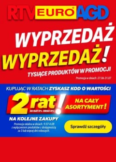 Pogląd gazetki "Sklep oferta - Wyprzedaż" ze sklepu RTV Euro AGD ważnej od 18.07.2025