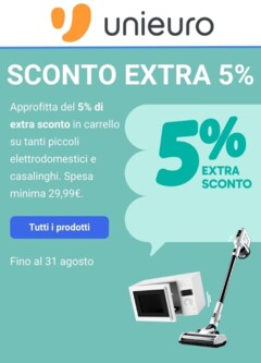 Anteprima dell'opuscolo Volantino - Extra Sconto dal negozio Unieuro valido da 19/08/2025