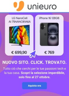 Anteprima del volantino Volantino Unieuro - Tech Collection valido a partire dal 21.10.2025