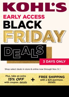 Ad Preview of Kohl's Black Friday from 11/07/2025