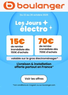 Boulanger - Prévisualisation de Boulanger Catalogue des produits - Les jours électro valide à partir de 22.10.2025