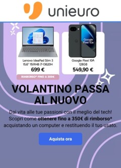 Anteprima dell'opuscolo Volantino Unieuro dal negozio Unieuro valido da 20/03/2026