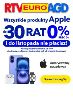 Pogląd oferty "RTV Euro AGD Sklep oferta - Apple" - ważna od 05.08.2025