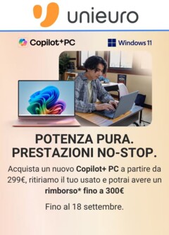 Anteprima dell'opuscolo Volantino - Copilot+ PC dal negozio Unieuro valido da 01/09/2025