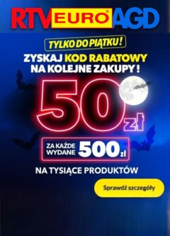 Pogląd gazetki "Sklep oferta - 50zł za każde wydane 500zł" ze sklepu RTV Euro AGD ważnej od 28.10.2025