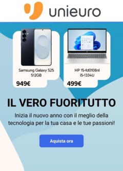 Anteprima del volantino Volantino Unieuro - Fuoritutto valido a partire dal 29.12.2025