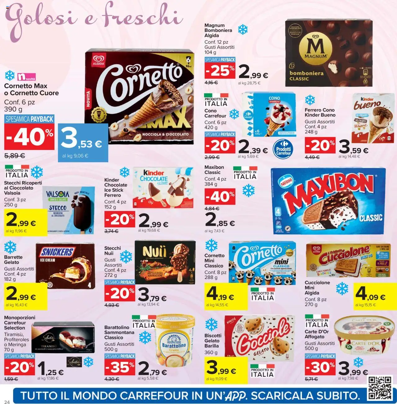 Volantino Carrefour del 15.09.2025 | Pagina: 24 | Prodotti: Crema, Cioccolato, Gelato, Amarena