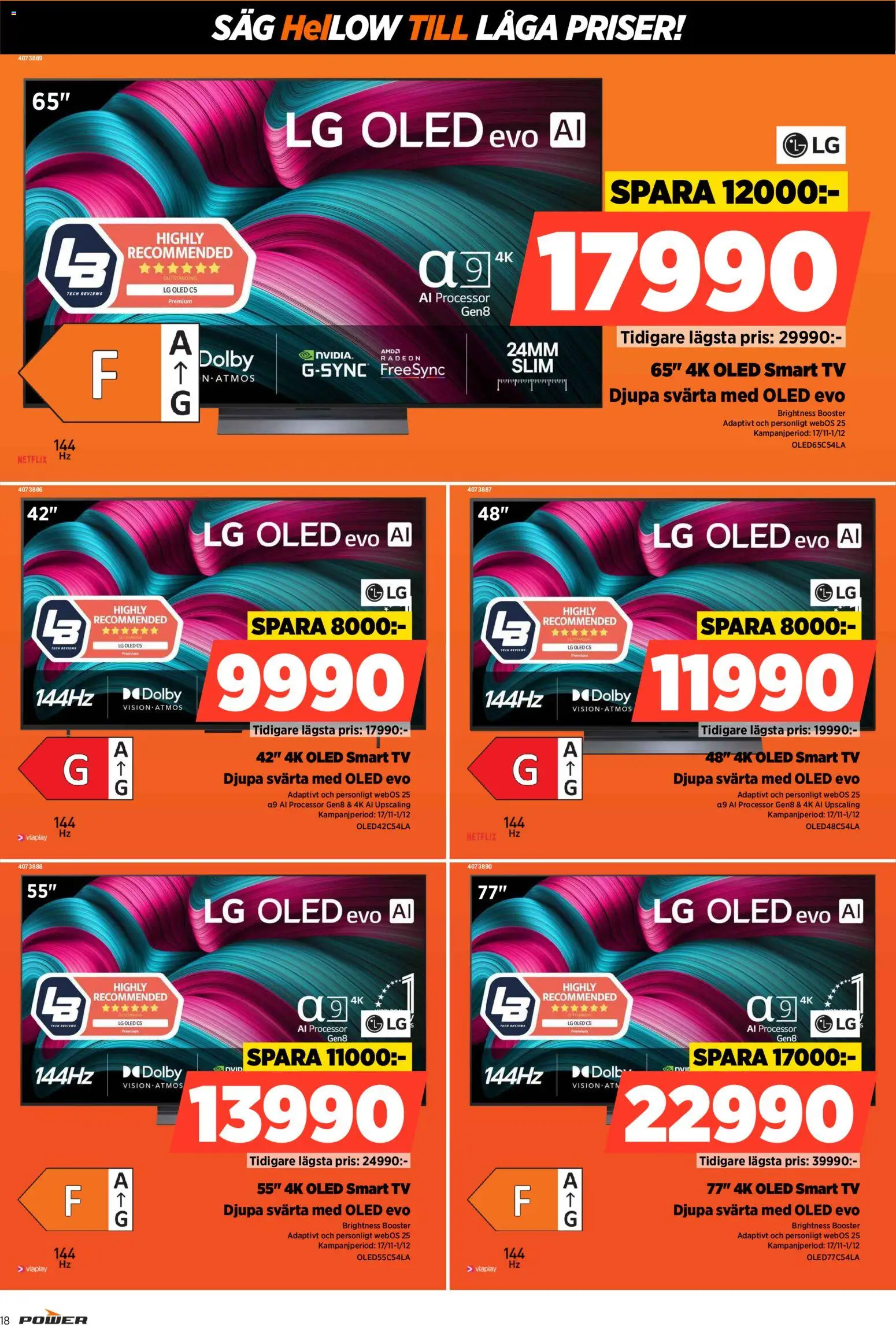 Power reklamblad aktuell från 17.11.2025 | Sida: 18 | Produkter: Såg, Smart tv, Tv