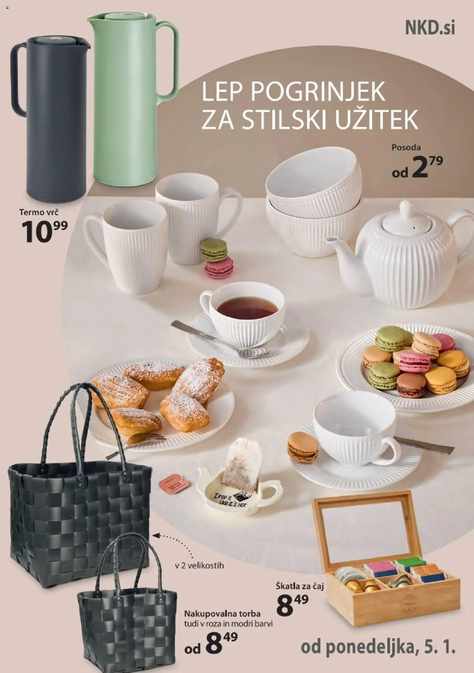 Novi NKD katalog ponudbe – veljaven od 05.01.2025 | Stran: 3 | Izdelki: Torba, Pogrinjek, Skatla, Caj
