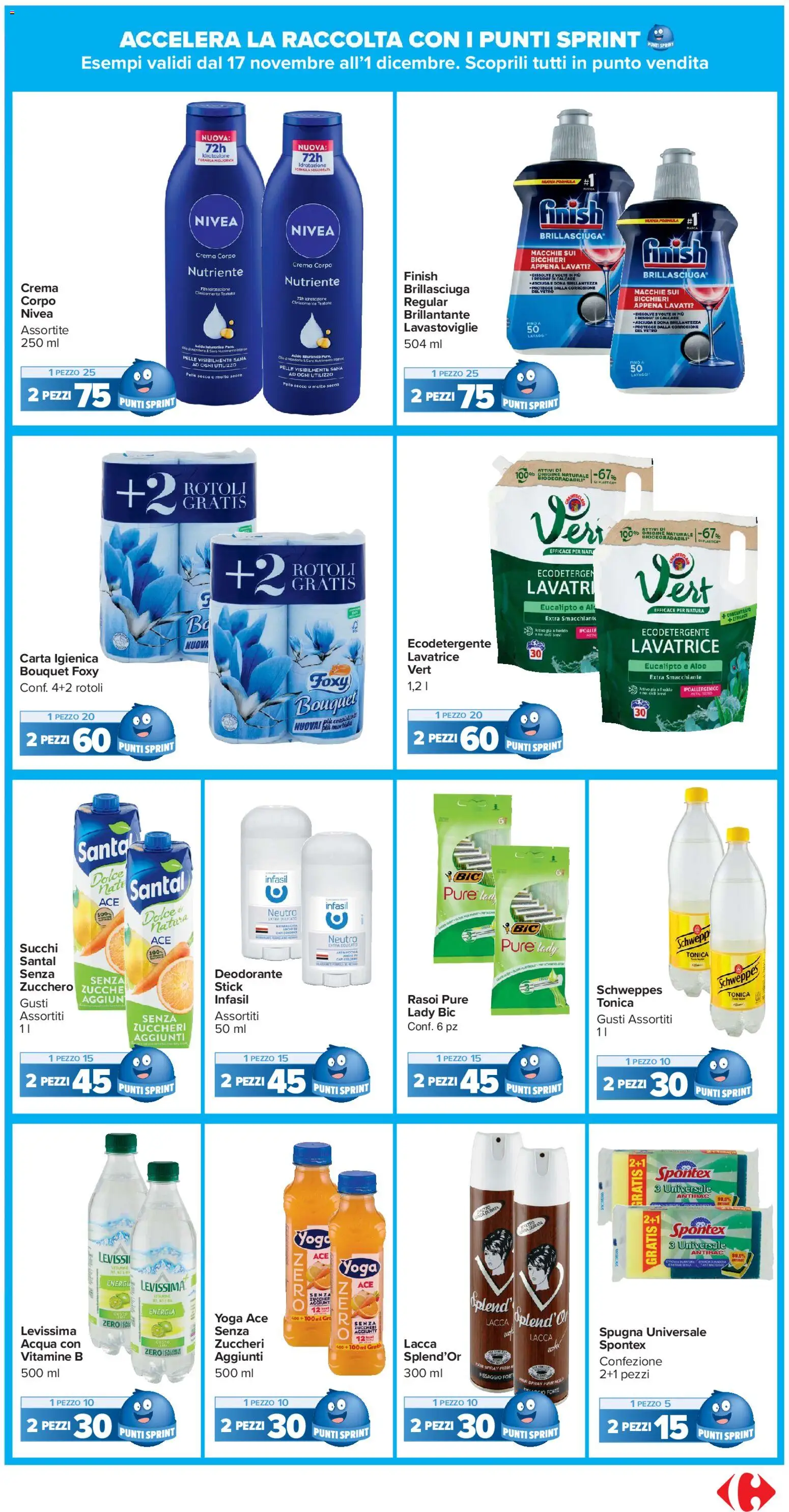 Volantino Carrefour del 17.11.2025 | Pagina: 25 | Prodotti: Lacca, Deodorante, Zucchero, Lavastoviglie