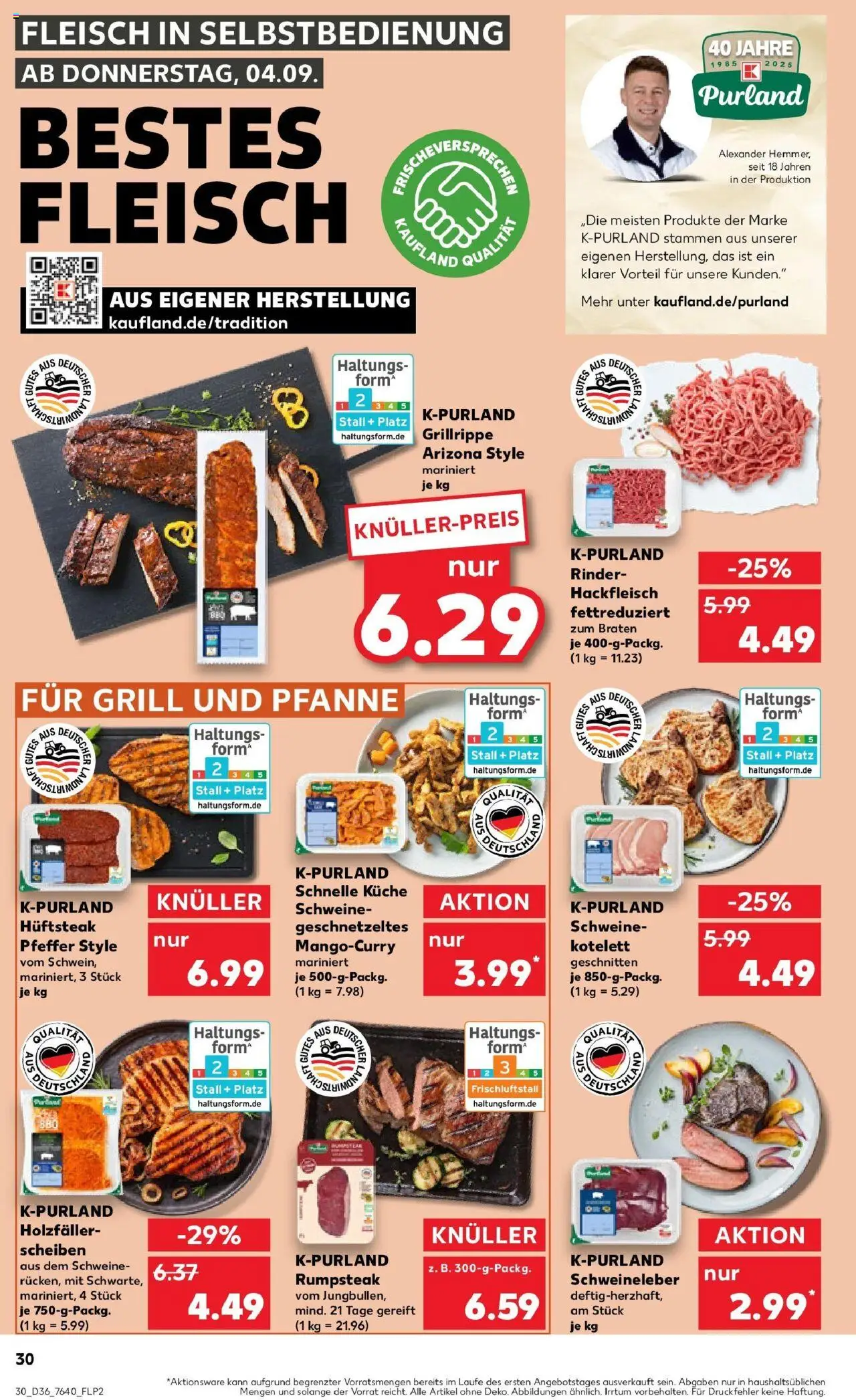 Kaufland prospekt Beckum	 – gültig ab 07.09.2025 | Seite: 30 | Produkte: Rumpsteak, Küche, Steak, Hackfleisch