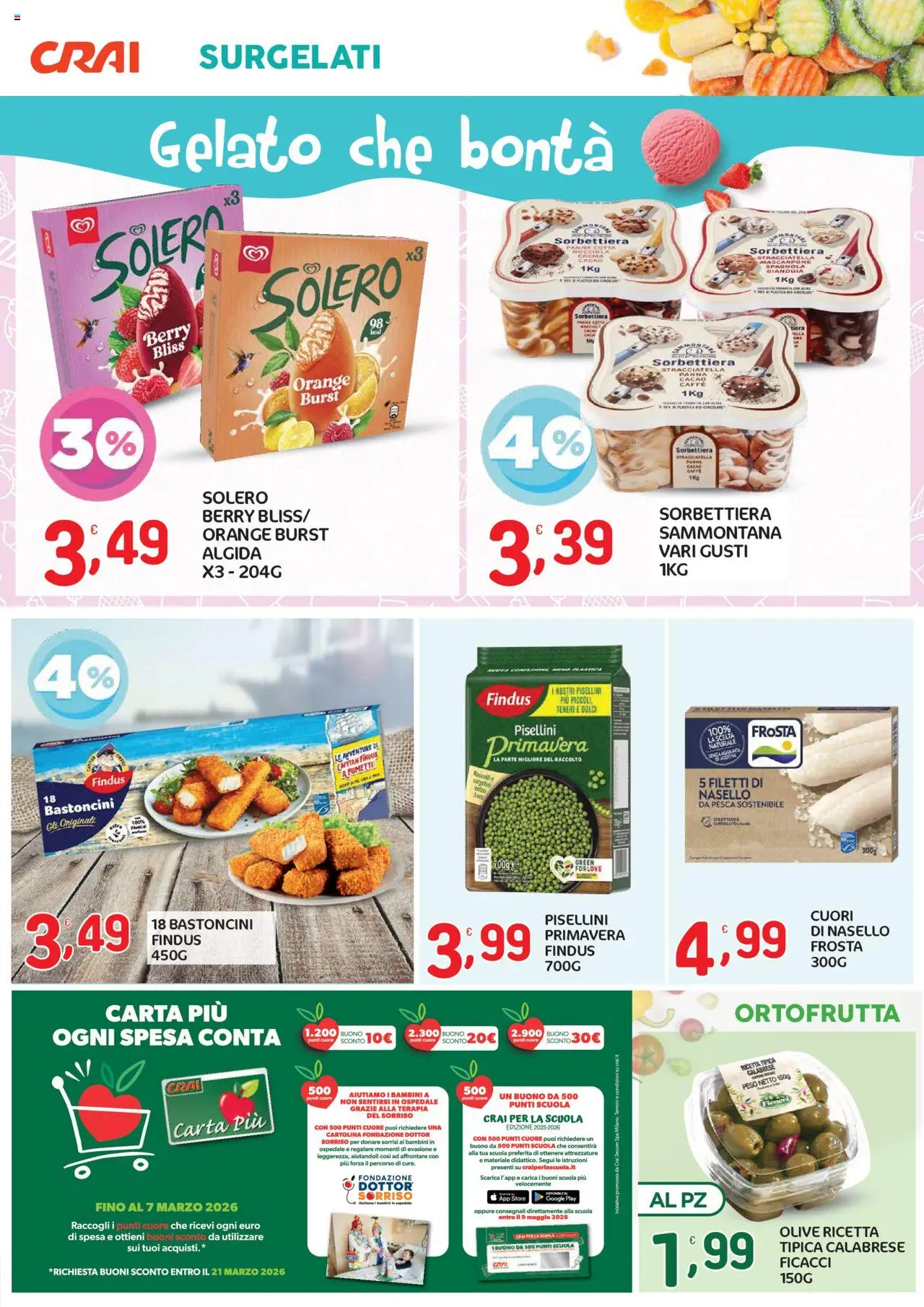Volantino CRAI del 21.08.2025 | Pagina: 3 | Prodotti: Crema, Pesca, Cacao, Nasello