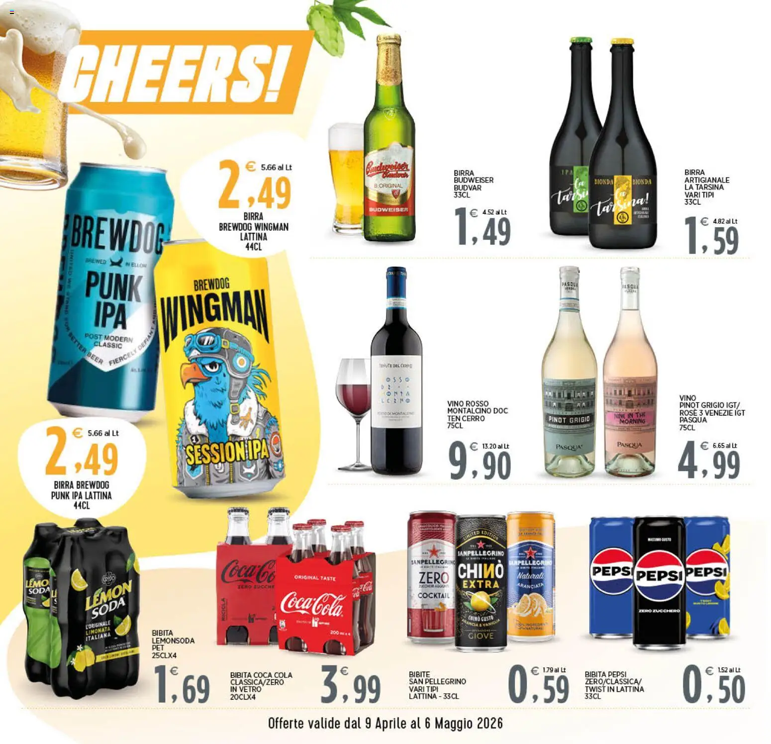 Volantino Interspar del 09.04.2026 | Pagina: 20 | Prodotti: Birra, Vino, Bibita, Pepsi
