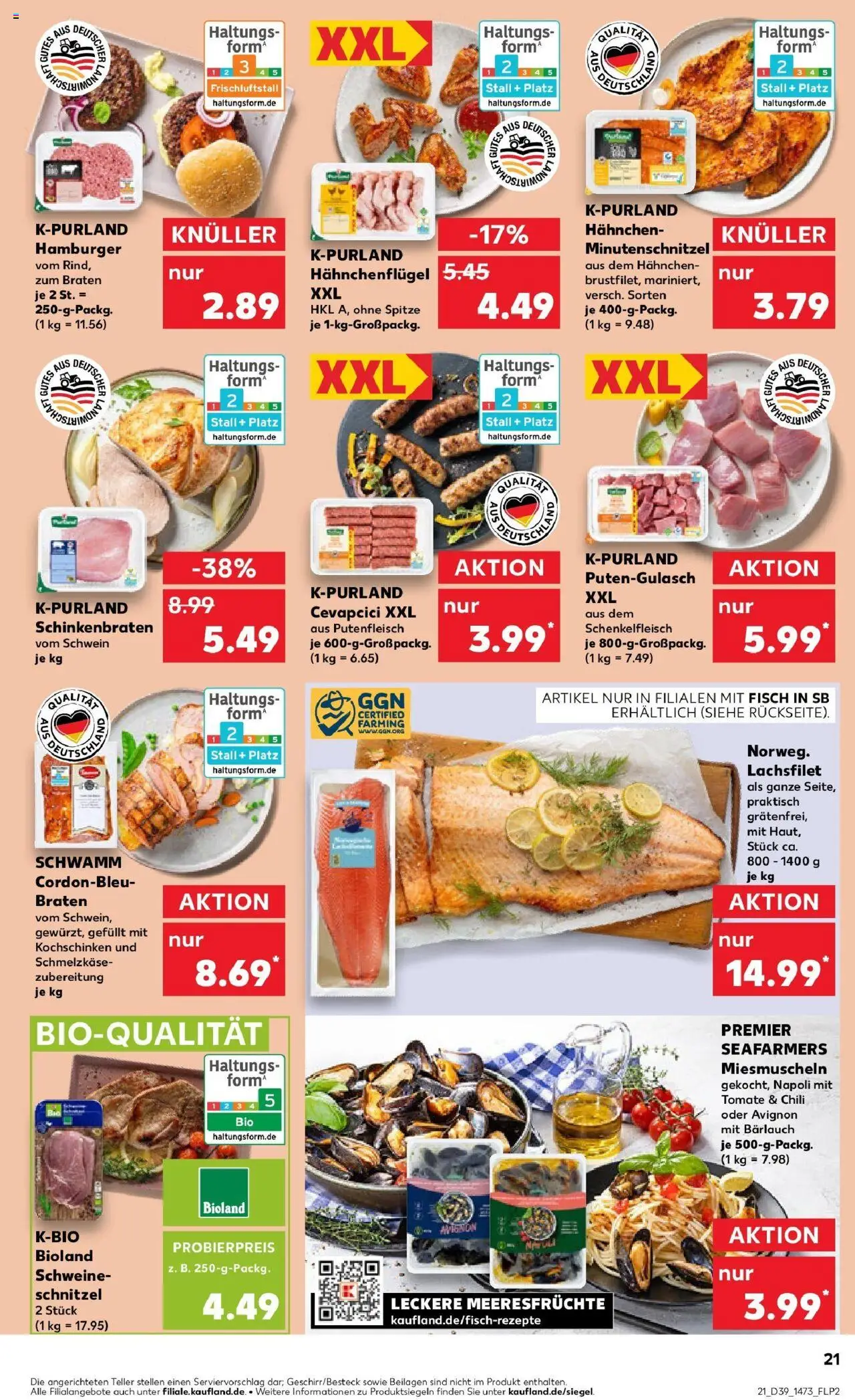 Kaufland prospekt Bad Salzungen	 – gültig ab 25.09.2025 | Seite: 21 | Produkte: Schnitzel, Fisch, Meeresfrüchte, Chili