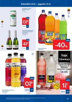 MAXIMA leidinys galioja nuo 28.04.2026 | Puslapis: 39 | Prekių: Gaivusis gėrimas, Tonikas, Vynas, Alus
