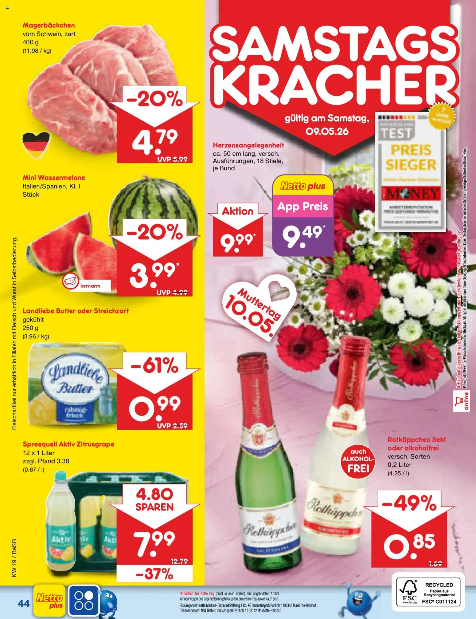 Netto Marken-Discount Prospekt 	 – gültig ab 04.05.2026 | Seite: 62 | Produkte: Butter, Sekt, Landliebe butter, Wurst