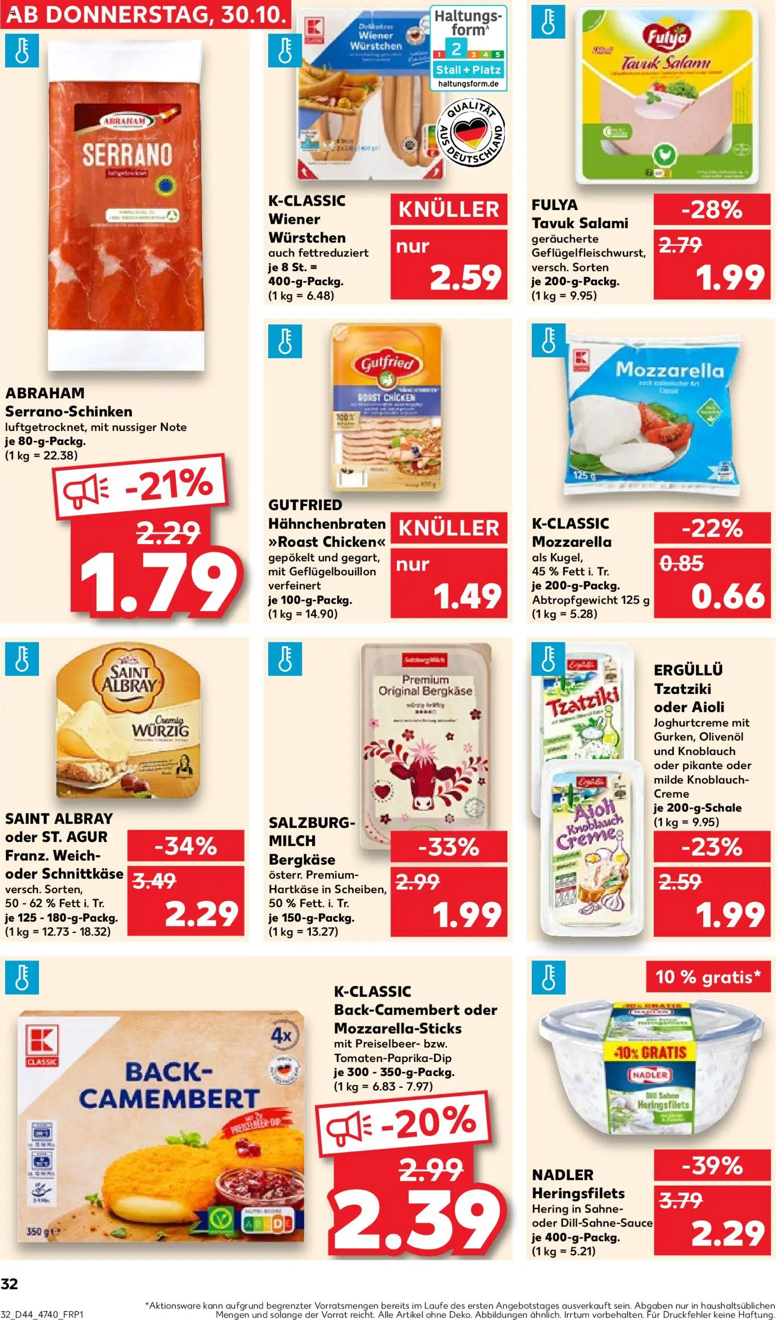 {H1} | Pagina: 32 | Producten: Salami, Mozzarella, Crème