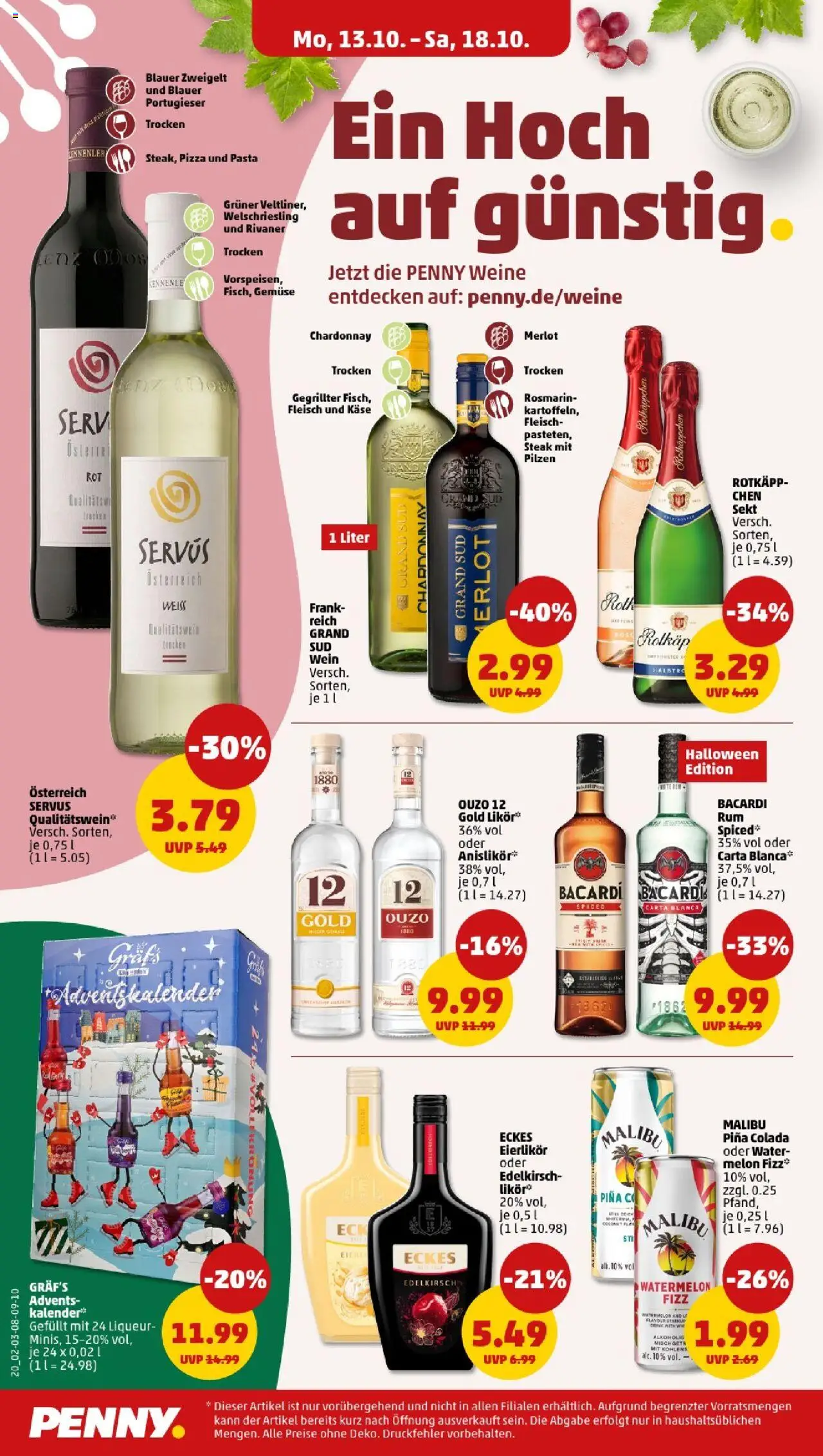 Penny Nordrhein - Westfalen – gültig ab 13.10.2025 | Seite: 24 | Produkte: Ouzo 12, Likör, Pasta, Wein