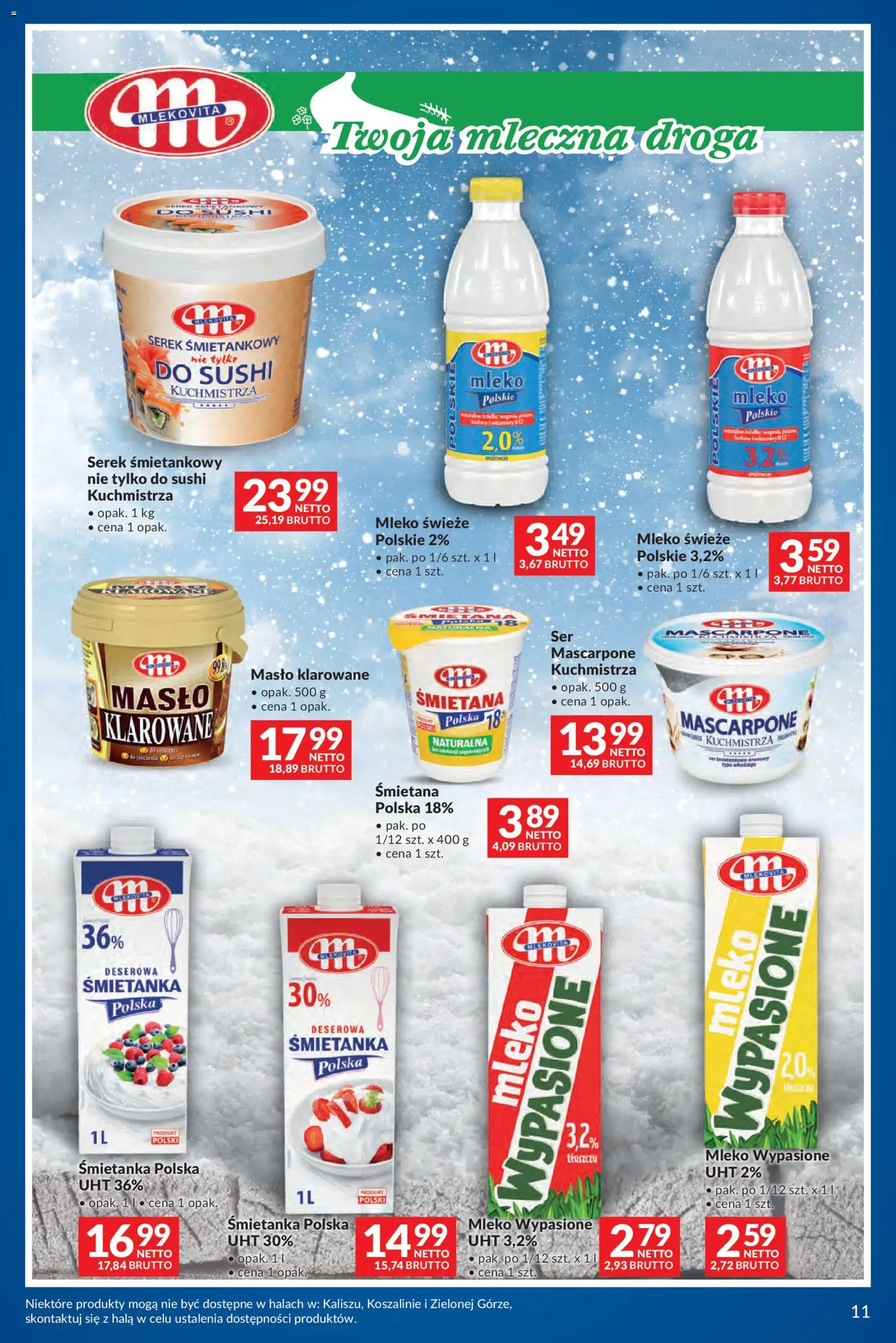 Makro Gazetka - Na wiosnę od 03.03.2026 | Strona: 11 | Produkty: Mleko wypasione, Masło klarowane, Mascarpone, Sushi