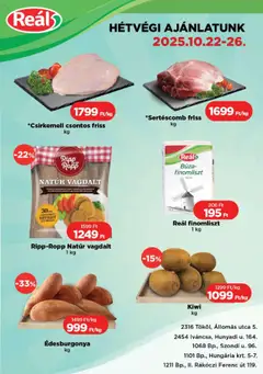 Reál Bevásárló hétvége - Pest megye - amely érvényes a következő dátumtól: 22.10.2025