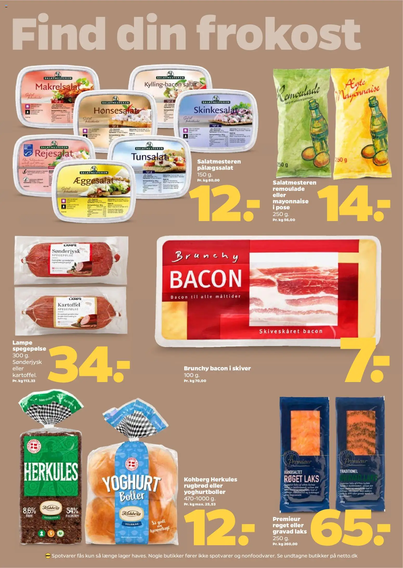 Netto tilbudsavis – gyldig fra 25.10.2025 | Side: 19 | Produkter: Yoghurt, Spegepølse, Lampe, Bacon