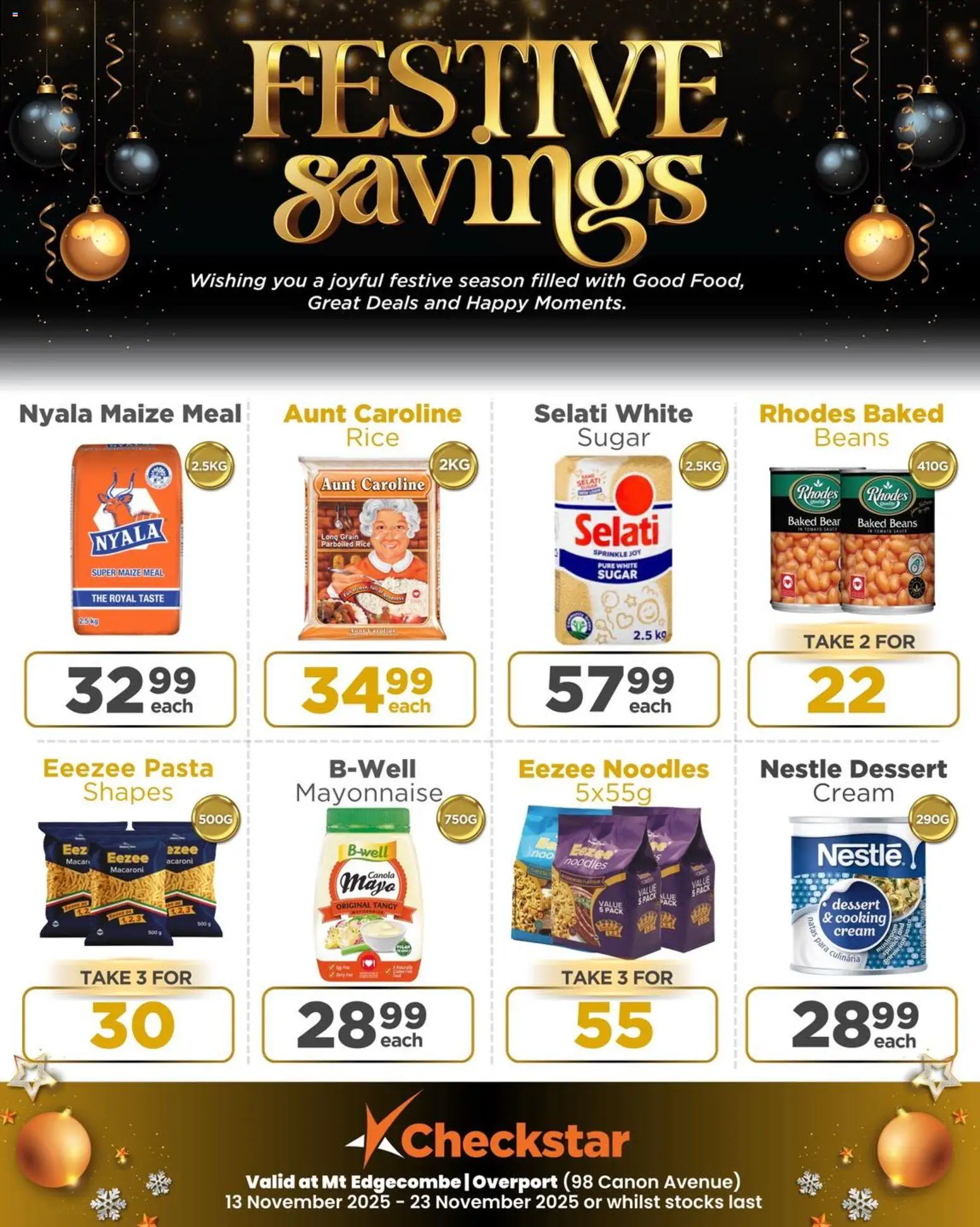New Check Star catalogue – valid from 13.11.2025 | Page: 4 | Products: Beans, Baked beans, Noodles, Sugar