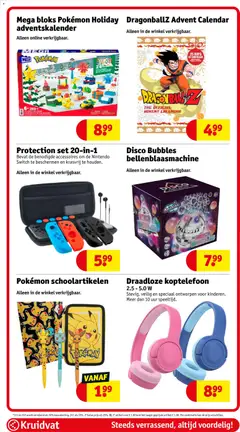 Draadloze koptelefoon 2.5 - 5.0 W, Stevig, veilig en speciaal ontworpen voor kinderen. Meer dan 10 uur speeltijd. - Voorbeeld van een folder van Kruidvat, geldig van 11.11.2025 | Pagina: 91 | Producten: Kan, Koptelefoon