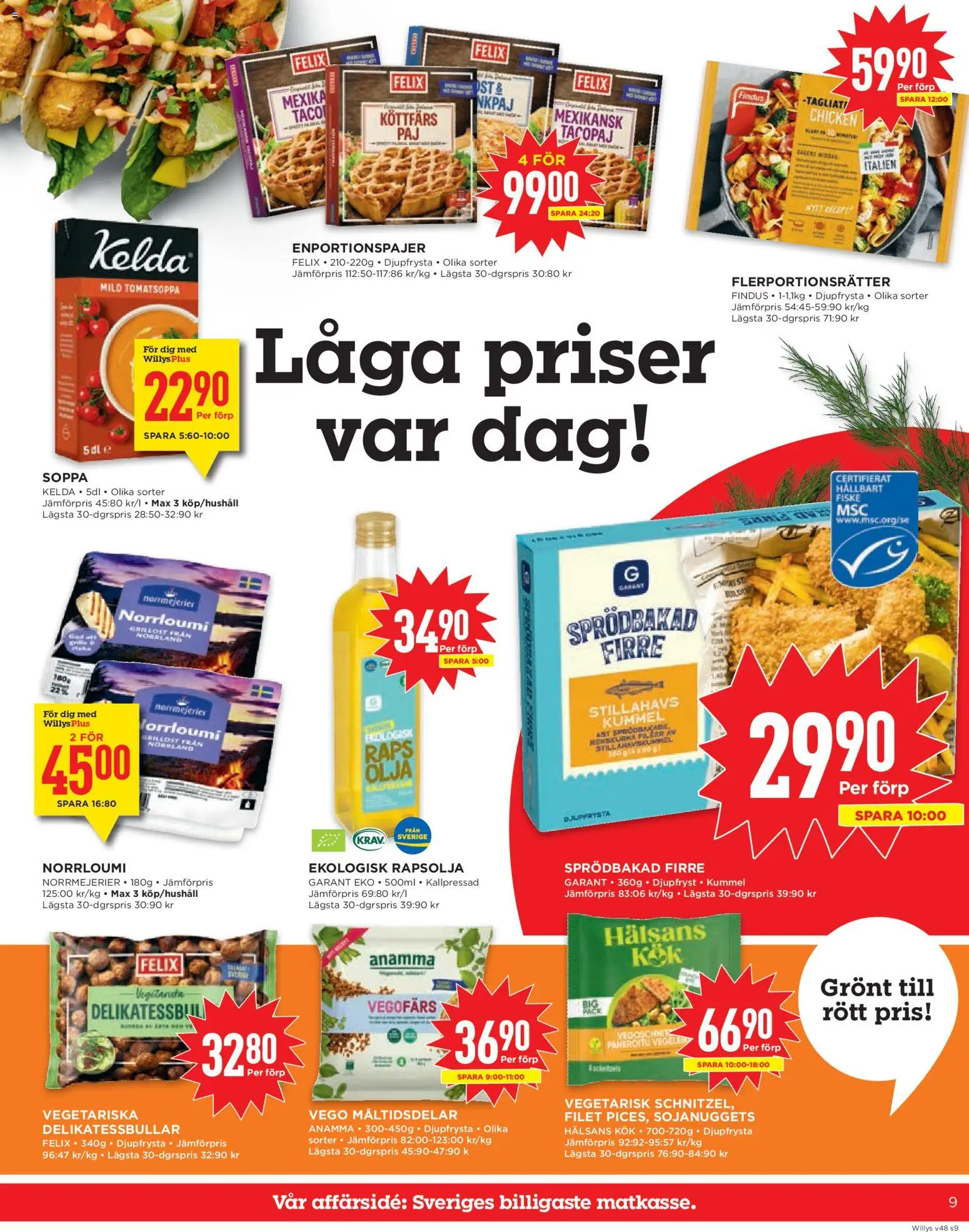 Willys reklamblad aktuell från 24.11.2025 | Sida: 9 | Produkter: Grill, Rapsolja, Ost, Olja