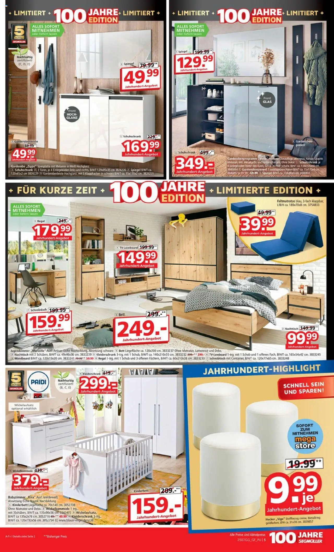 Segmüller Prospekt 	 - gültig ab dem 26.07.2025 | Seite: 5 | Produkte: Hocker, Matratze, Lattenrost, Regal