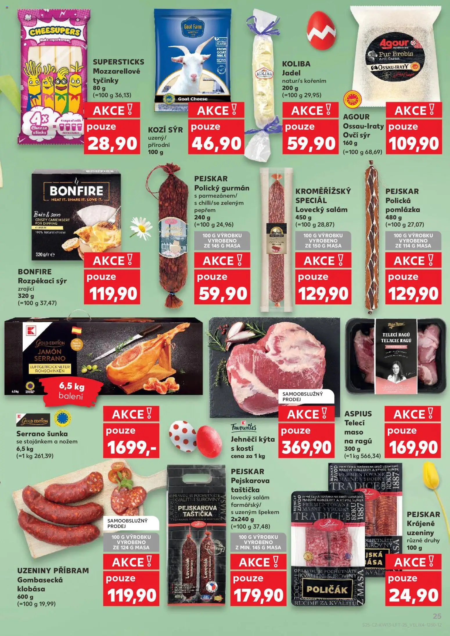 Kaufland leták - Kolín od 25.03.2026 | Strana: 25 | Produkty: Polička, Maso, Kozí sýr, Lovecký salám