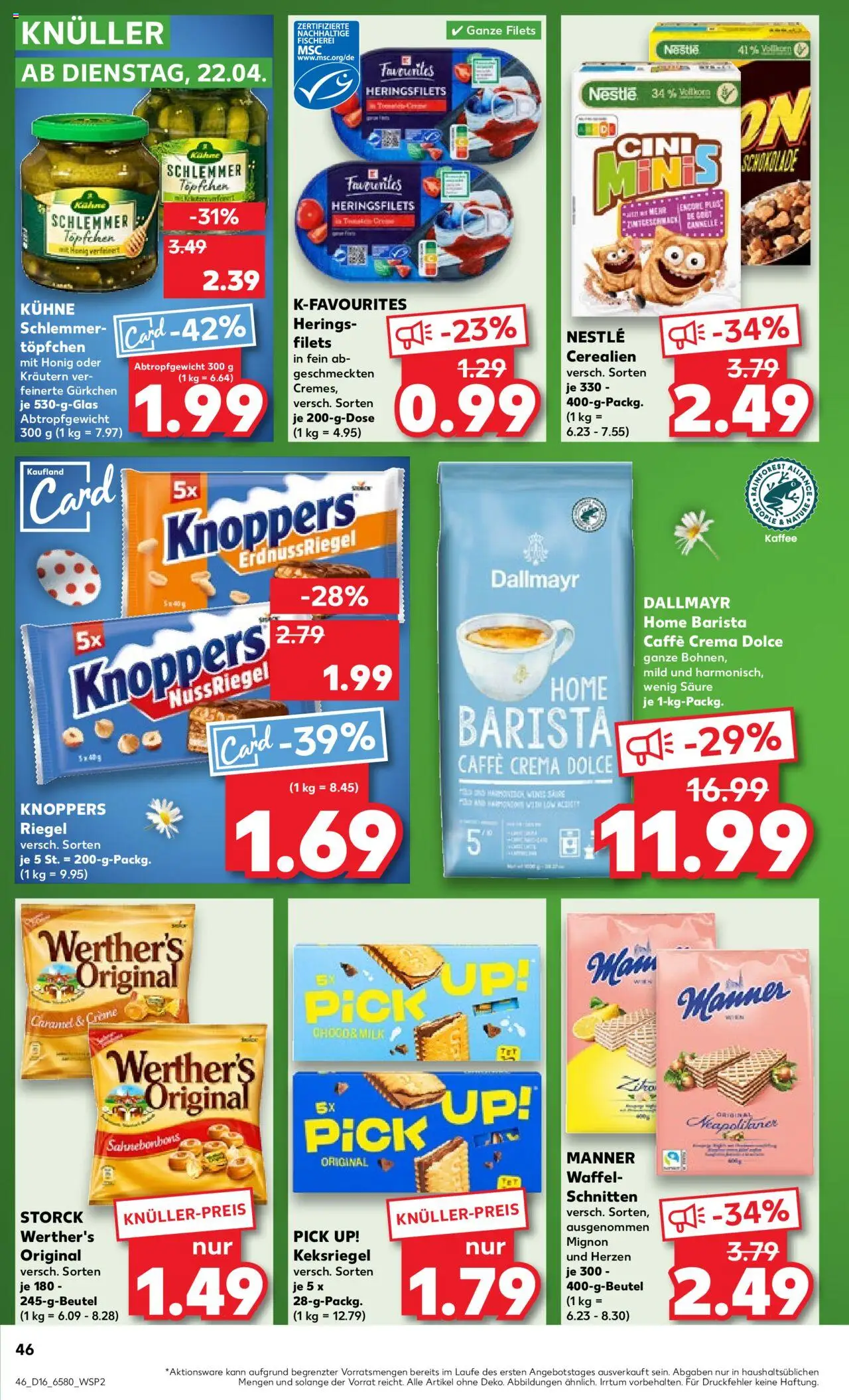 Kaufland - Hamburg, Bergedorfer Straße 106 - gültig ab dem 17.04.2025 | Seite: 46 | Produkte: Kaffee, Schokolade, Creme, Dallmayr