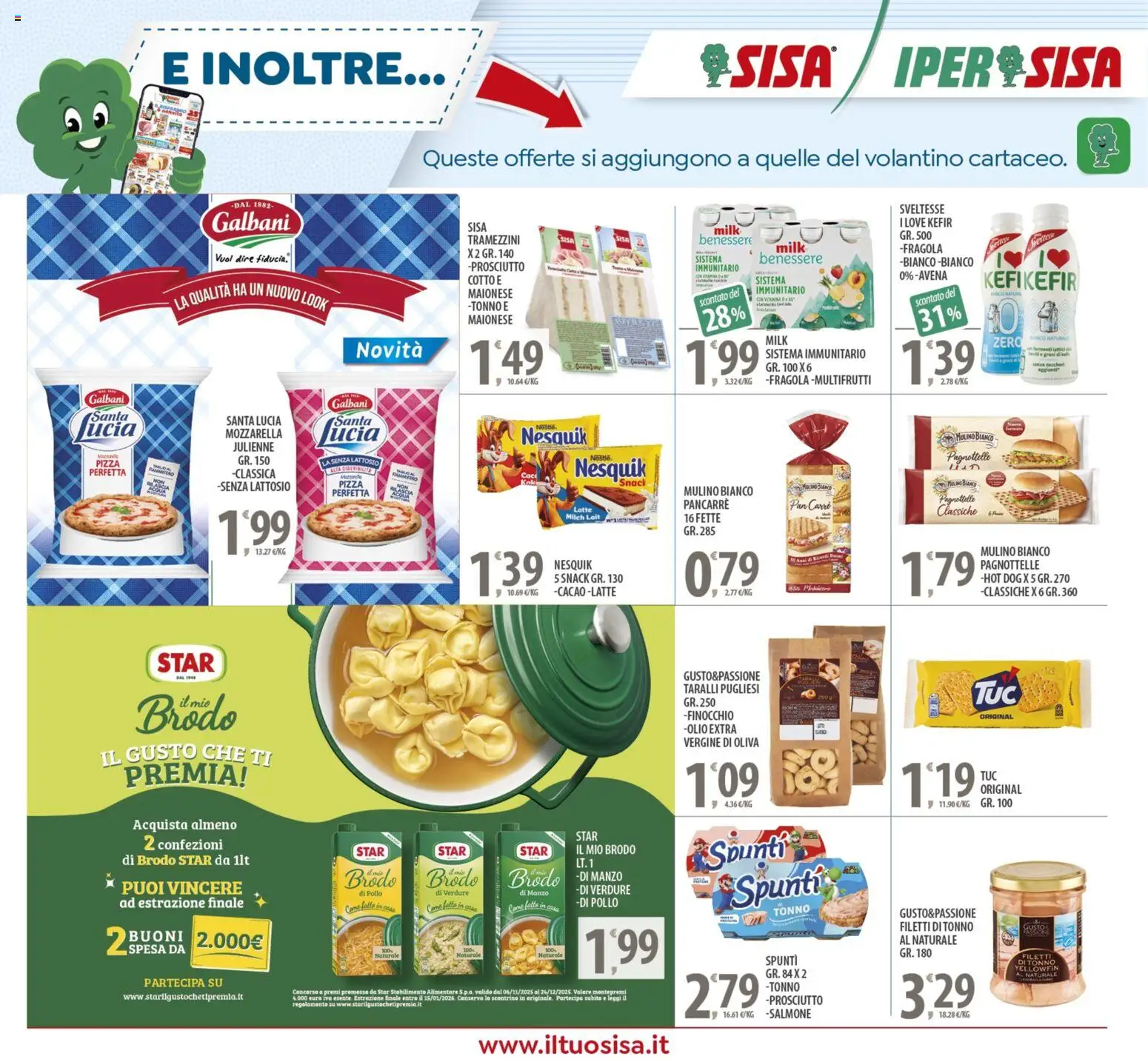 Volantino SISA del 25.11.2025 | Pagina: 17 | Prodotti: Pizza, Verdure, Prosciutto, Cacao